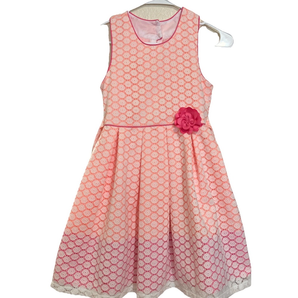 JONA MICHELLE Girl's Dress Size 7 Floral Lace Sleeveless Special Occasion